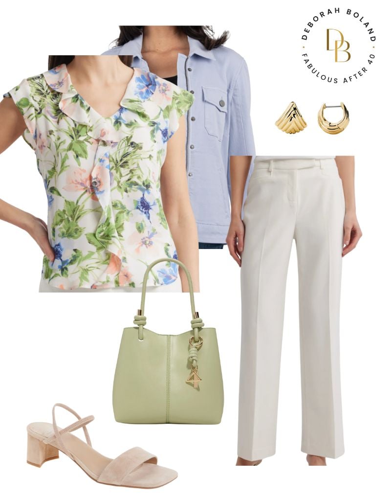 Mother of the Grad - Floral Top White Pants