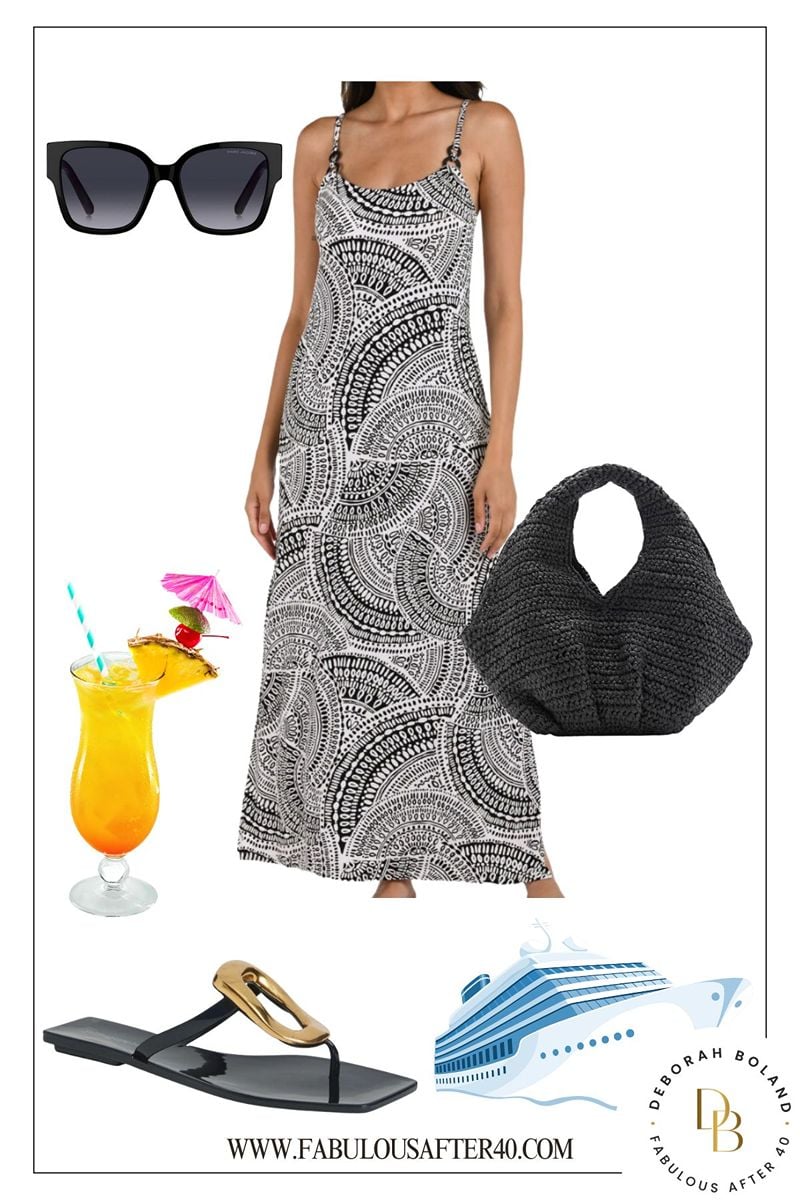 black and white maxi dress for cruise