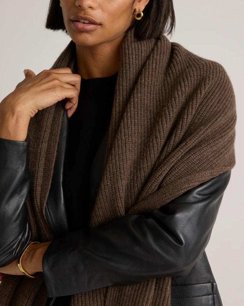 leather jacket with scarf