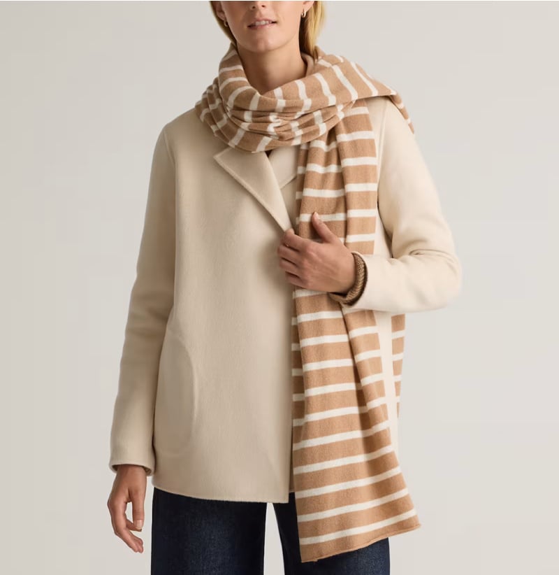 tone on tone scarf and coat