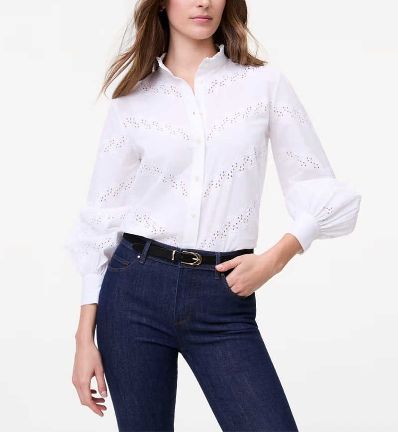 eyelet shirt with jeans