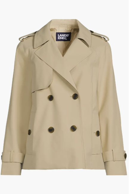 Lands' End Trench Rain Jacket TRENCH COAT LIGHT JACKET TO PACK FOR ITALY