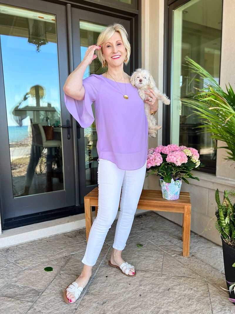 purple tunic blouse