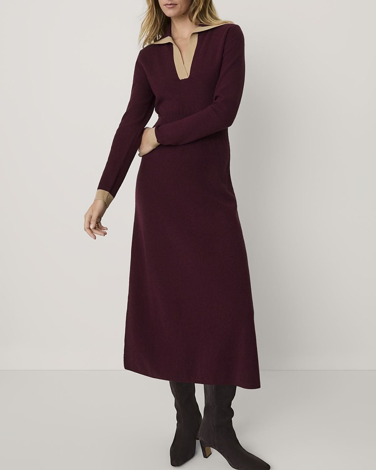 Weekend Contrast Sweater Dress