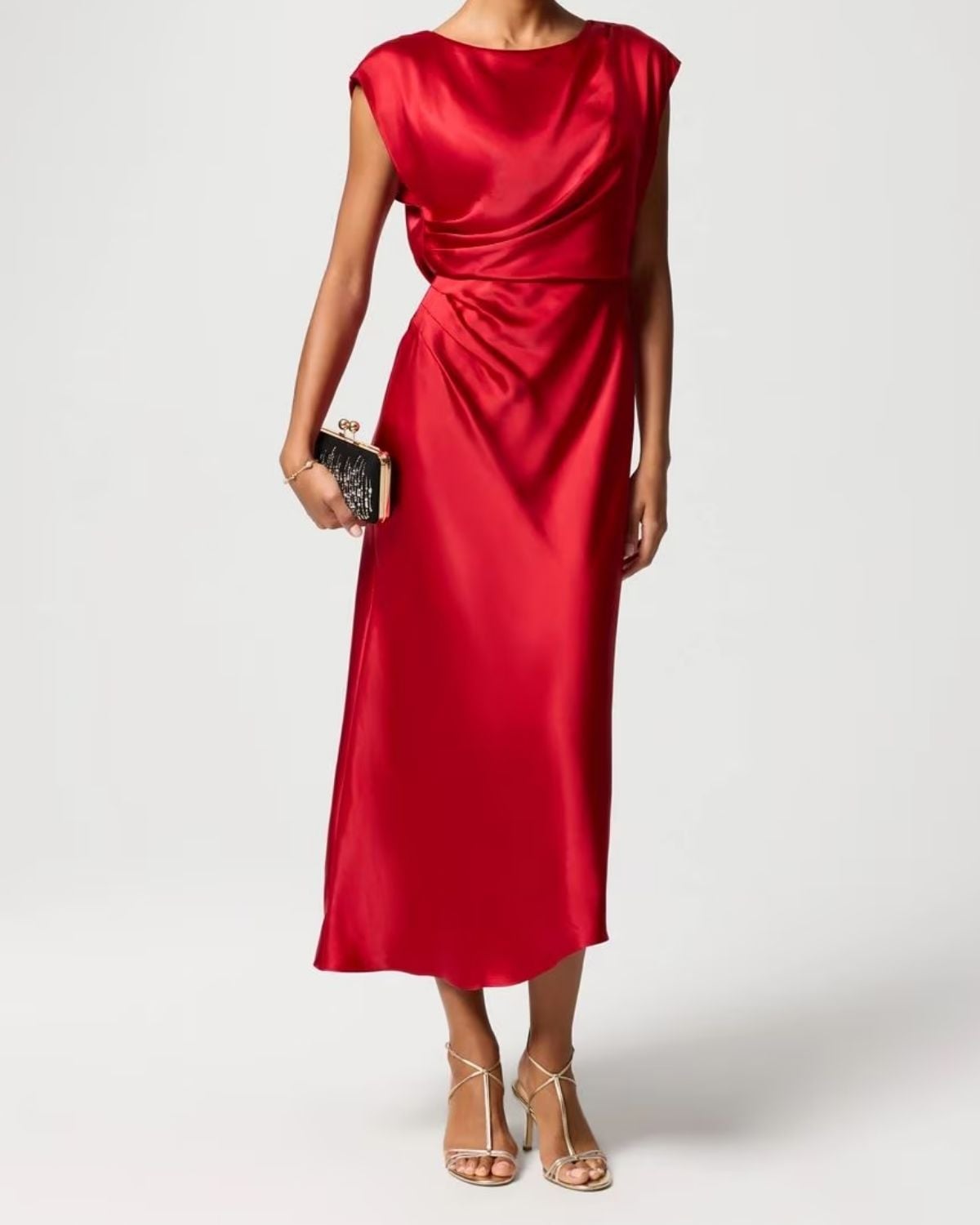 Ruched Satin Dress White House Black Market