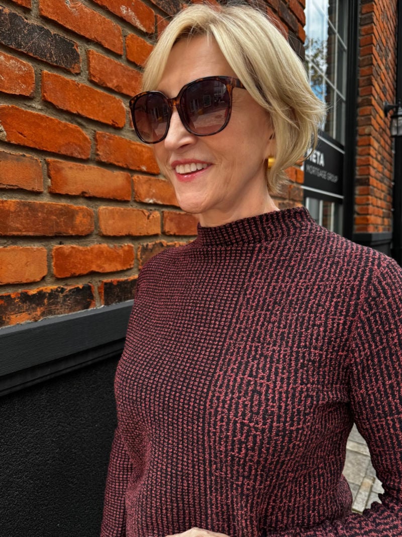 Funnel Neck Sweater styled on Deborah