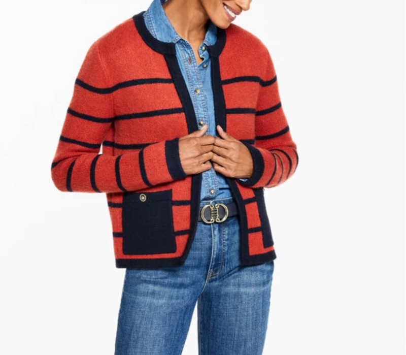 striped sweater cardigan