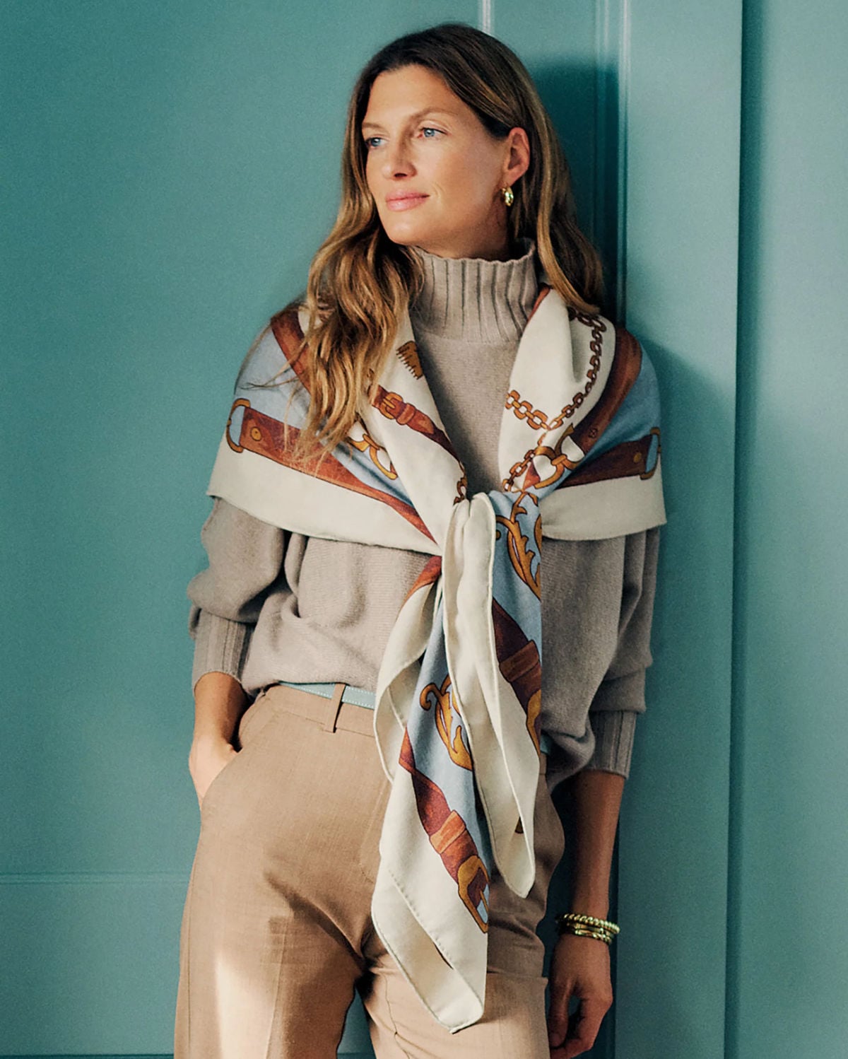 fall scarf - equestrian print