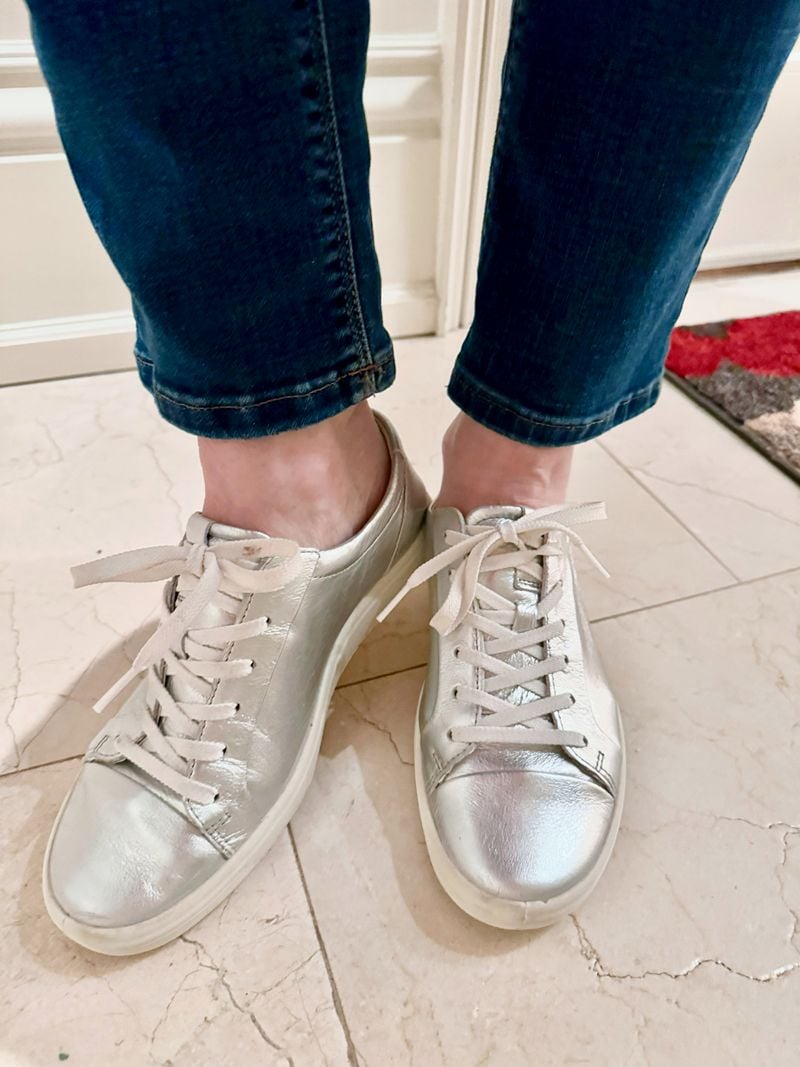 silver sneakers
