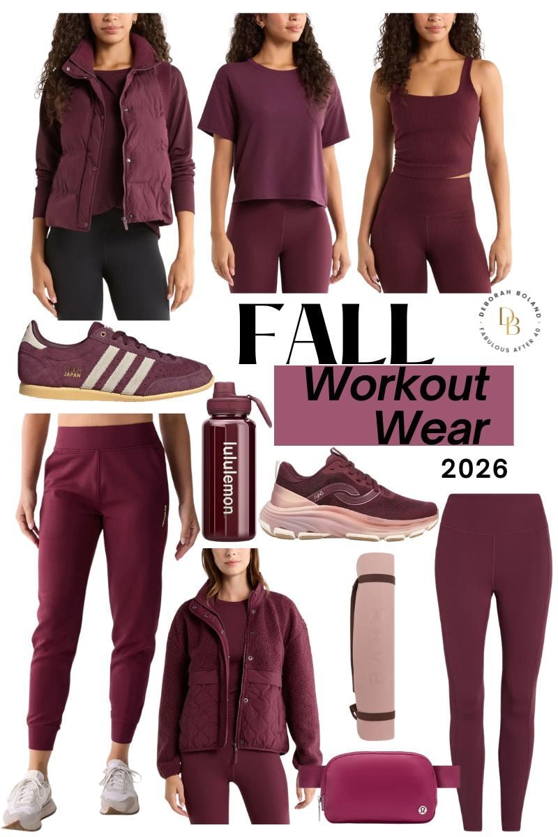 Burgundy workout wear Fall 2026