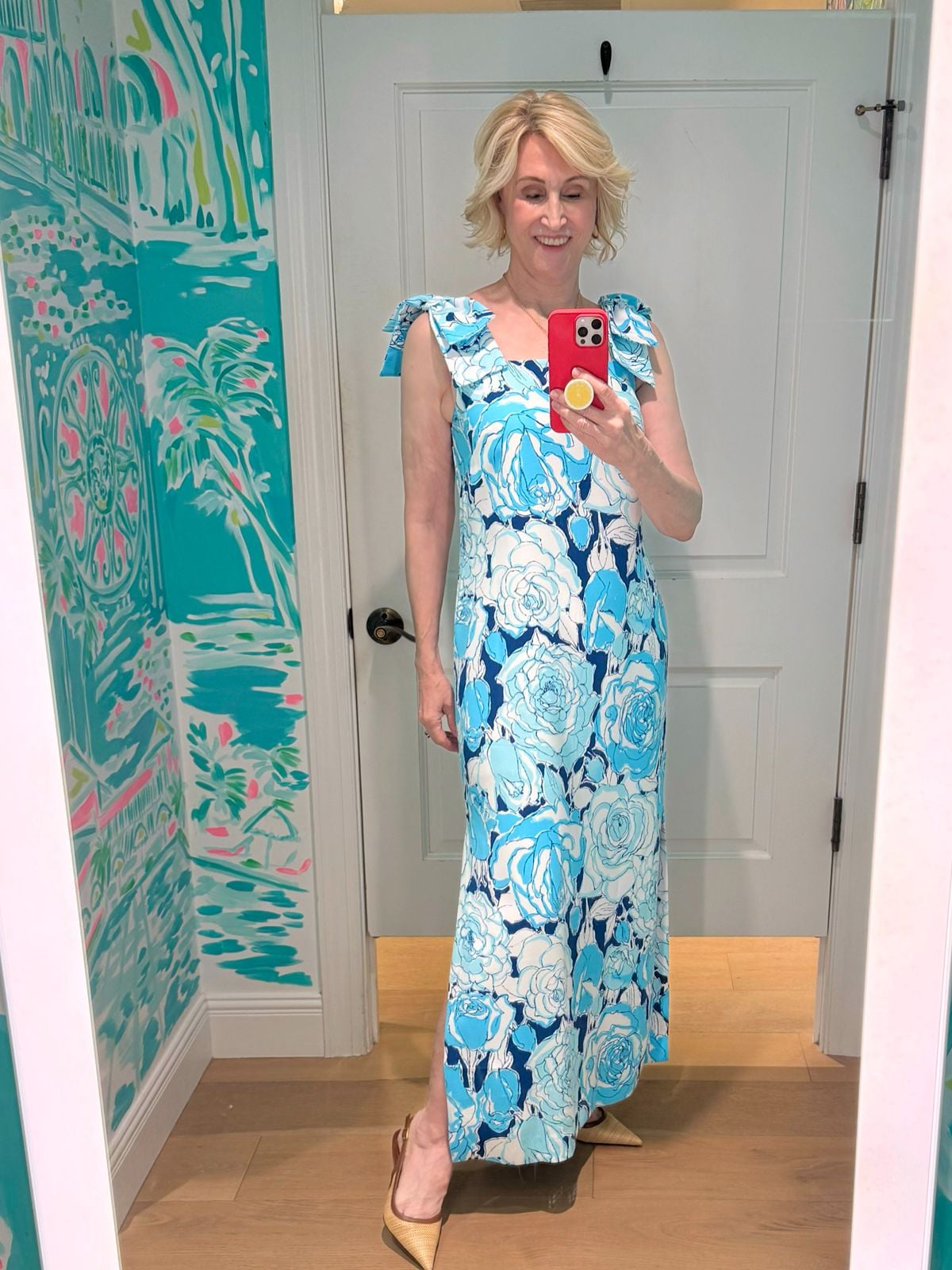 Lilly Pulitzer Blue floral bow tie dress