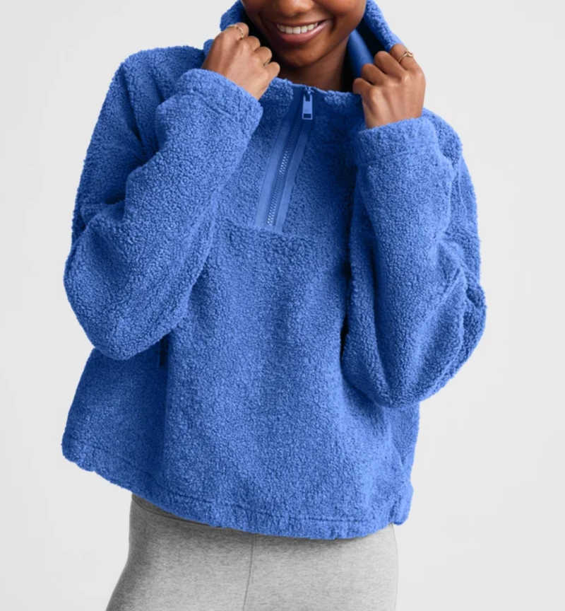 boucle zip hoodie