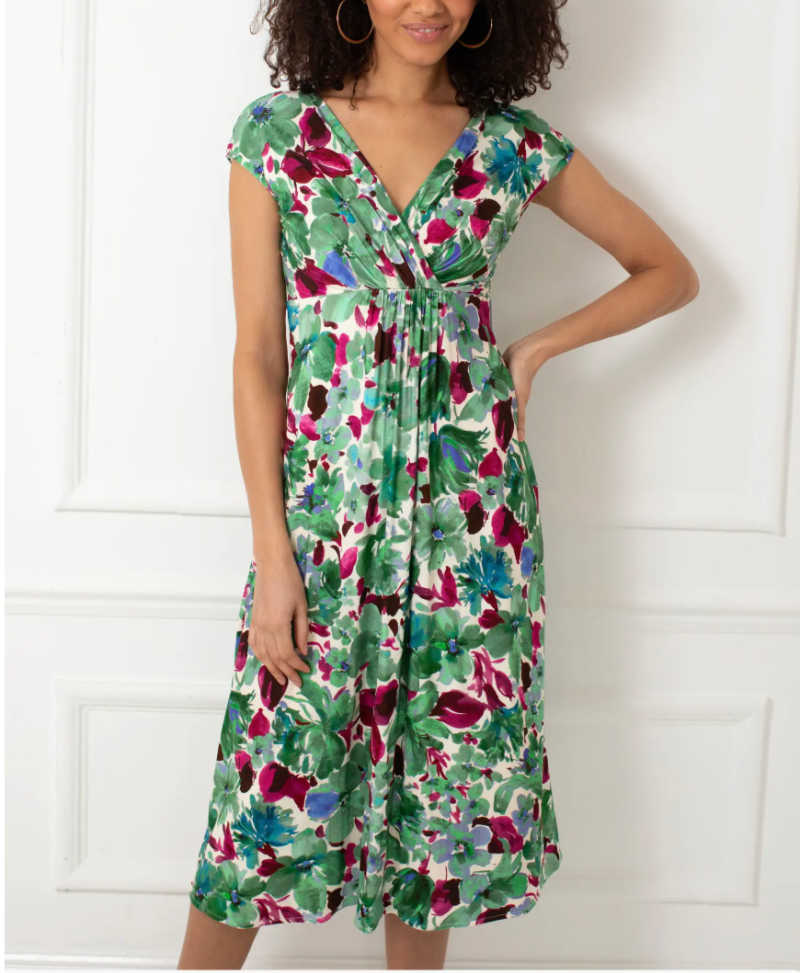 green Empire waist dress