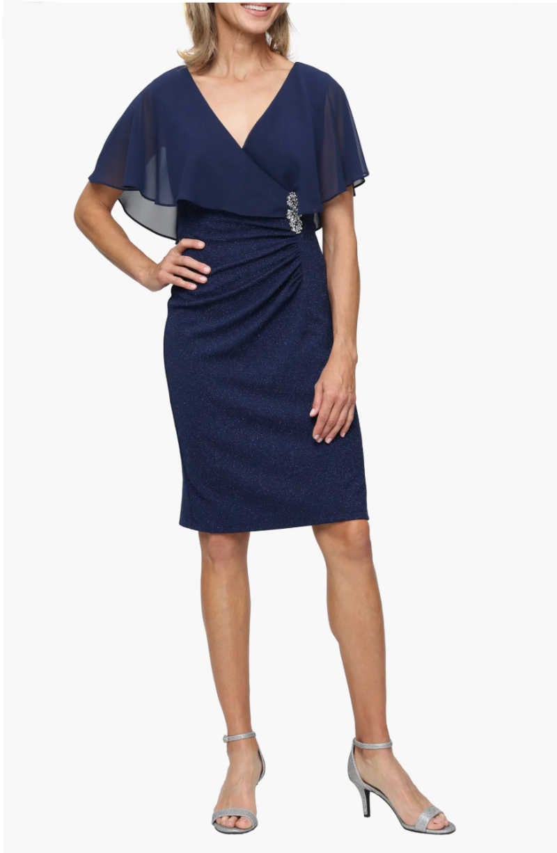 navy ruched dress
