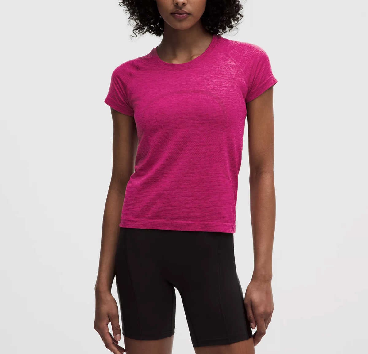 pink lulu lemon workout tee
