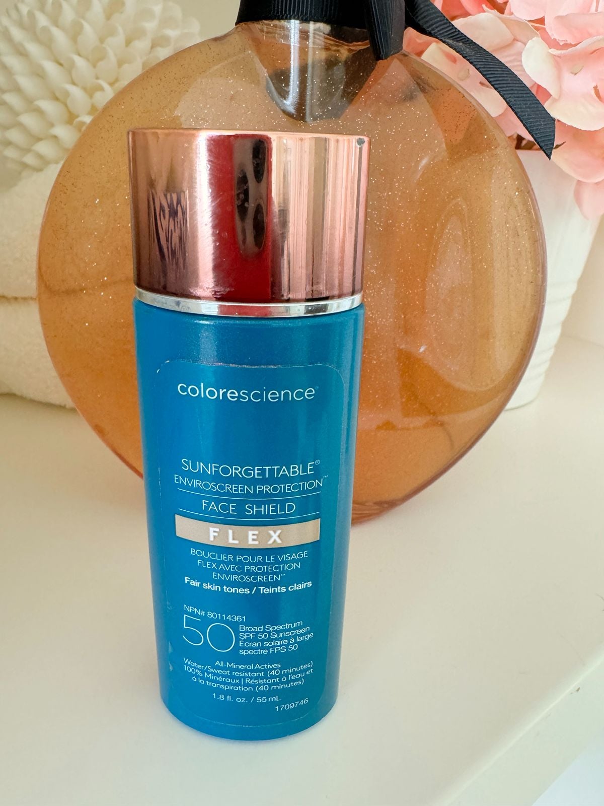 Colorescience Sunforgettable Face Shield Flex SPF 50 mineral sunscreen featured by Deborah Boland for mature skin and everyday UV protection