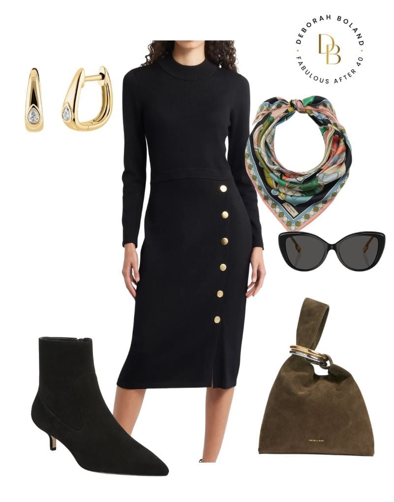 black sweaterdress outfit
