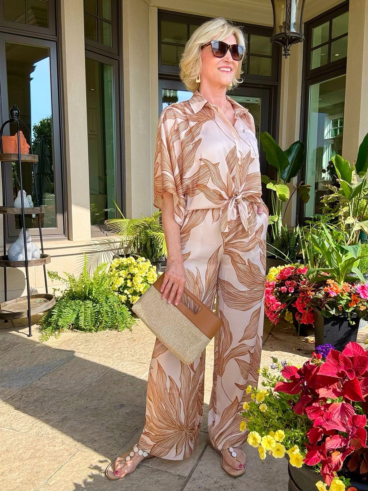 Matching set with satin top and bottom by Lysee worn by Deborah Boland