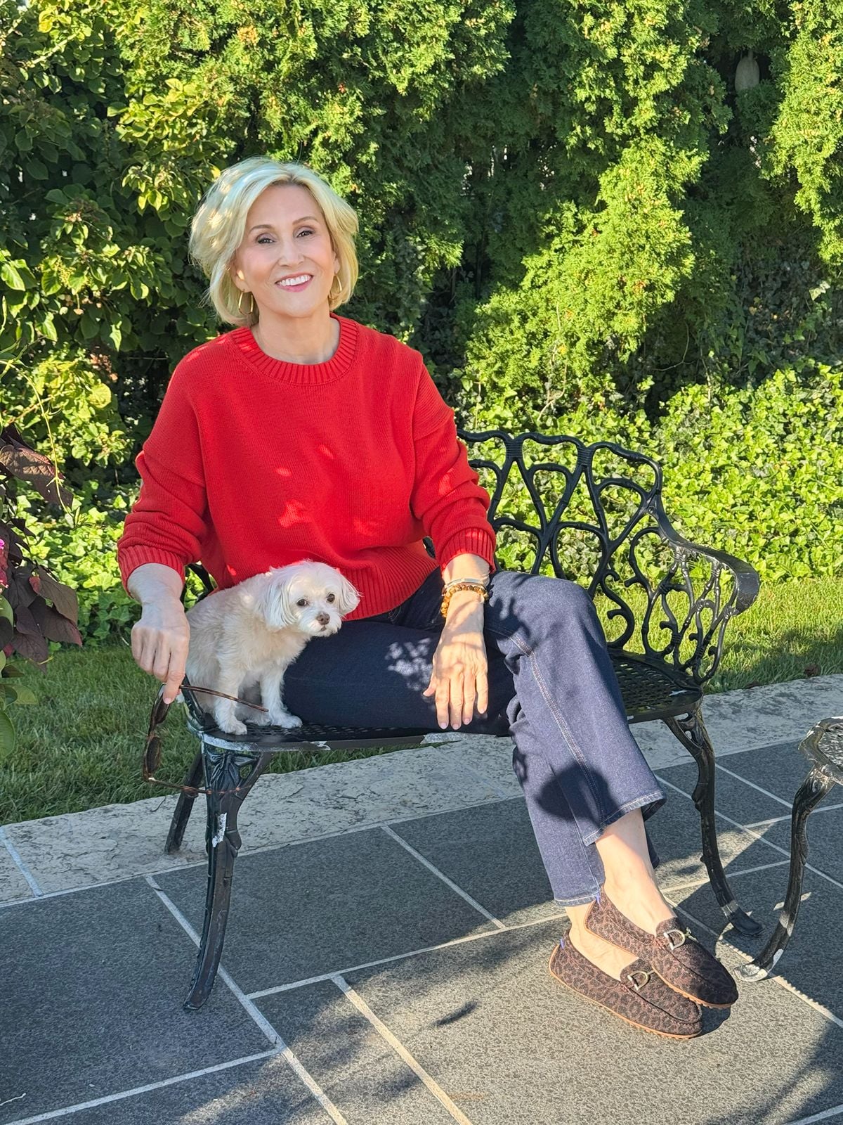 Deborah Boland wearing Quince 100% Organic Cotton Boyfriend Crew Sweater