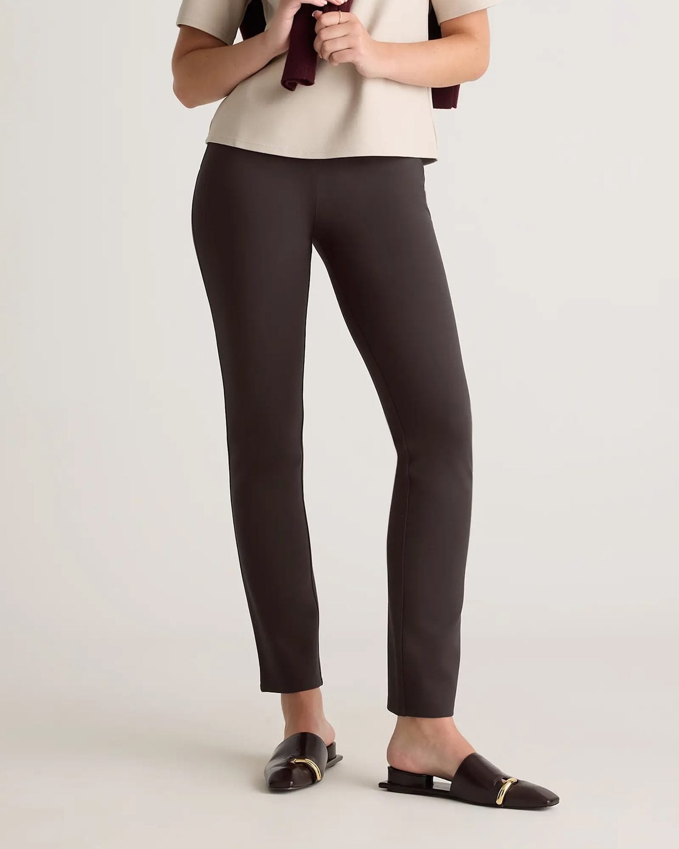 Quince Ultra-Stretch Ponte Straight Leg Pants