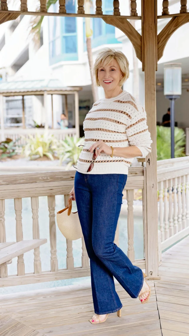 🩷Like this post and comment SHOP below to receive a DM with the link to shop this post on my LTK ⬇https://liketk.it/5hBaz 

Breezy layers and laid-back elegance 🤍
There’s something so timeless about an open-stitch sweater paired with wide-leg pants — it’s the kind of outfit that moves with you and makes you feel like your most confident self.🤗😘

Perfect for warm days with a hint of breeze, this look blends comfort, style, and just the right touch of polish. 

#StyleOver50 #EffortlessChic #ModernClassic #WomenWithStyle #Over50Fashion #WideLegPants #OpenStitchSweater #AgelessStyle
#over50style #over50women