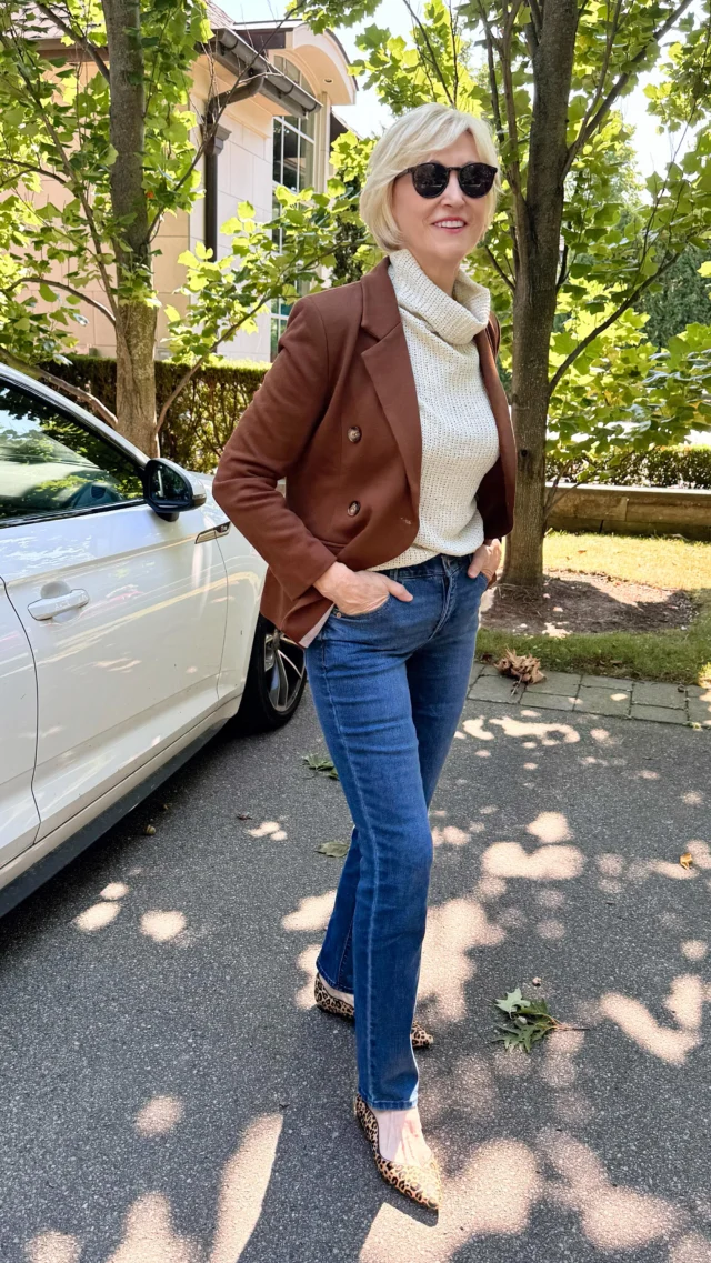🩷Like this post and comment SHOP below to receive a DM with the link to shop this post on my LTK ⬇https://liketk.it/5n8Iv

Fall layers done right 🍂 This @amazonfashion look is all about effortless sophistication—pairing a cozy cowl-neck sweater with a sharp tailored blazer, classic straight-leg jeans, and chic leopard flats. 🤗😘

It’s the kind of outfit that feels polished without trying too hard, making it perfect for everything from casual workdays to weekend brunches or a day out in the city. A timeless fall🍁🍂 uniform that proves style and comfort can go hand in hand. ✨ 

#over50style #amazonfashionfinds #ad #FallStyle #EverydayChic