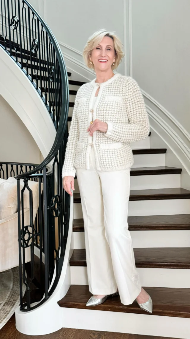 ✨ Winter whites just hit differently — especially when they’re this soft. I slipped into this fuzzy @talbotsofficial cardigan, paired it with crisp white pants and silver ballet flats, and suddenly the whole day felt a little lighter, a little brighter.

There’s something so simple and elegant about an all-white moment… like wrapping yourself in a cozy cloud but making it chic. 🤍✨

Comfort, polish, and a touch of shine — my favorite kind of everyday magic.🤗💫

🩷Like this post and comment SHOP below to receive a DM with the link to shop this post on my LTK ⬇
https://liketk.it/5Et7G

#winterwhites #cardiganstyle #winterlook #talbotsofficial #talbots #over50style #over50andfabulous #over50fashion #