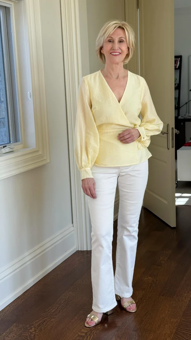 Soft yellows just have a way of lifting your mood, don’t they? 💛 I fell in love with this wrap-style top the moment I tried it on — it’s light, flattering, and feels like sunshine you can wear. Paired it with my go-to white jeans and easy slides for a look that’s polished but still completely comfortable.

This is one of those outfits that works for everything… brunch, errands, or a casual lunch with friends. Simple, fresh, and just a little bit chic ✨This whole look is from @macys 

Would you wear yellow?💛🌼

🩷Like this post and comment SHOP below to receive a DM with the link to shop this post on my LTK ⬇
https://liketk.it/66xNJ

#macys #popofyellow #over50style #over50andfabulous #over50women