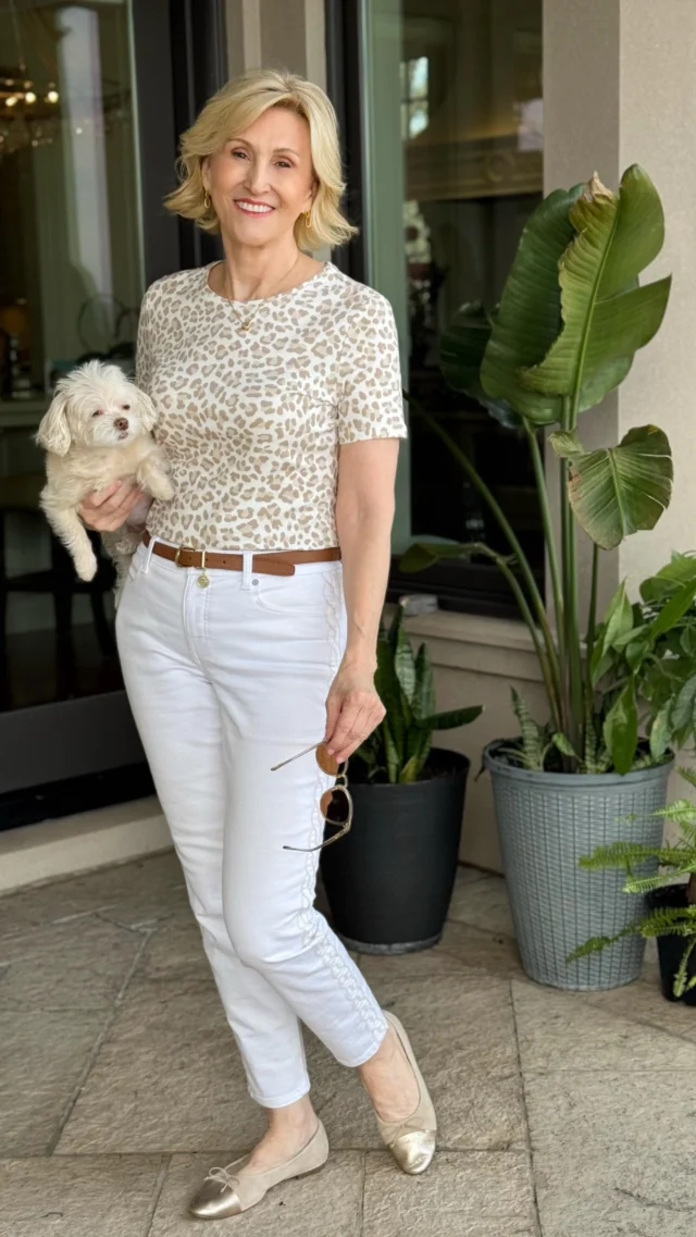 Leopard print has truly become one of those forever classics in my wardrobe 🐆✨ Paired with crisp white jeans and timeless ballet flats, it feels polished, effortless, and perfectly put together.

I love outfits like this at this stage of life—easy to wear, comfortable, but still stylish and confident. Proof that you don’t have to try too hard to feel chic… you just need pieces that work beautifully together 🤍
@talbotsofficial 

🩷Like this post and comment SHOP below to receive a DM with the link to shop this post on my LTK ⬇
https://liketk.it/65Svd

#talbots #leopardprintstyle #over50andfabulous #over50style #over50women