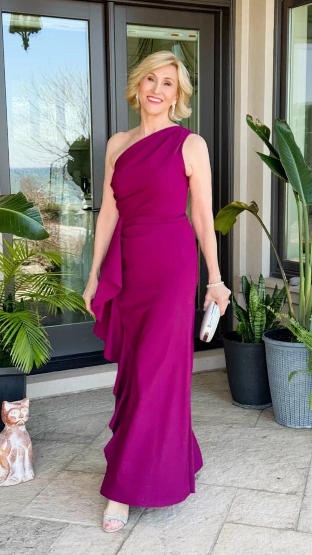 There’s something so effortlessly elegant about a one-shoulder gown, and this purple ruffle dress from @alexevenings feels absolutely perfect for a spring or summer wedding. 💜

I know many women over 50 struggle to find a wedding guest dress that feels flattering without looking too fussy or matronly. That’s why I love this style — the soft ruffle detail adds movement, while the one-shoulder neckline instantly elevates the whole look.

My favorite style trick? 🤗Choose a dress with one standout detail and a beautiful flowing shape. It creates such a chic, slimming effect without trying too hard.

This is one of those dresses that makes you feel confident the moment you slip it on. ✨
Use my code FABAFTER40 for 15% OFF sitewide @alexevenings.

🛍️Comment SHOP to receive a DM with the link to this SHOP this dress. 

https://liketk.it/6dMWK

#alexevenings #weddingguestdress #over50style #over50andfabulous #over50women