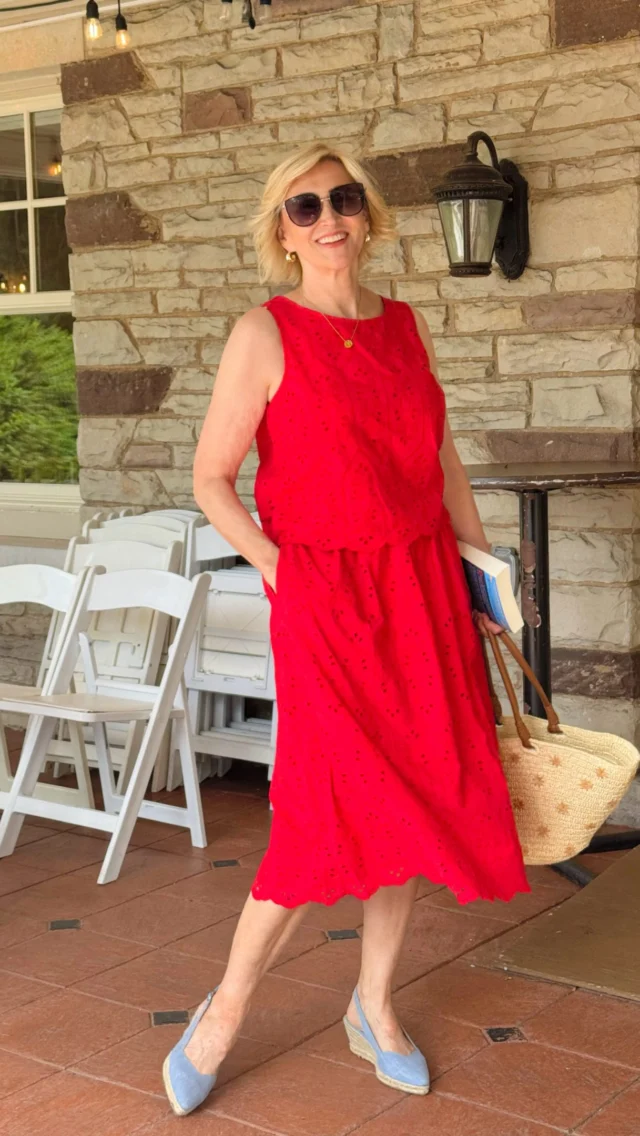 I don’t know about you, but there’s something about a matching set that makes getting dressed so much easier. ❤️

This red eyelet shirt and matching skirt from @talbotsofficial is one of those outfits that instantly makes me feel put together. The eyelet detail adds such a pretty, feminine touch, and the vibrant red is guaranteed to brighten your day. I paired it with denim espadrilles to keep the look relaxed and comfortable—perfect for everything from lunch with friends to strolling around on a sunny afternoon.☀️🤗

I also love that you can wear these pieces together or mix and match them with other wardrobe staples, which makes them such a versatile addition to your closet.

🛍️Comment SHOP below to receive a DM with the link to this post on my LTK ⬇ https://liketk.it/6i2la 

#talbots #talbotsofficial #over50style #over50andfabulous #over50women