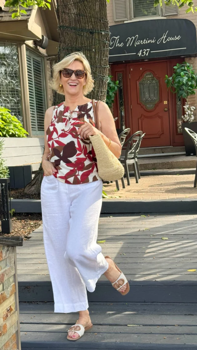 This tropical print top adds the perfect pop of personality, and paired with crisp white cropped pants, it’s one of those outfits that looks put together without trying too hard.

Deb’s Style tip: Keep the accessories neutral and let the print be the star—think tan sandals, a woven bag, or simple gold jewelry.

An easy look for lunch dates, running errands, or soaking up these warm summer days. ✨

🛍️Comment SHOP below to receive a DM with the link to this post on my LTK ⬇ https://liketk.it/6iy1D 

#talbots #talbotsofficial #over50style #over50andfabulous #over50women