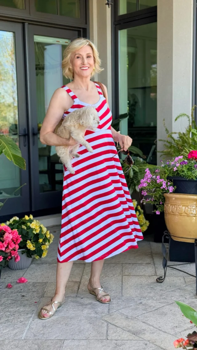 A little red, a little nautical, and a whole lot of summer charm ❤️🤍 This striped maxi dress from @talbotsofficial is such an easy, feel-good piece — paired with denim espadrilles and my favorite woven tote for the perfect coastal-inspired finish. The kind of outfit that makes you want to plan a seaside getaway ✨

🛍️Comment SHOP below to receive a DM with the link to this post on my LTK ⬇ https://liketk.it/6iRLl 

#talbots #talbotsofficial #over50style #over50andfabulous #over50women